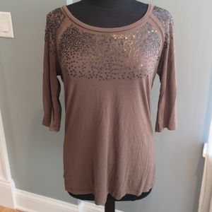 KISCHE sequin brown top XL